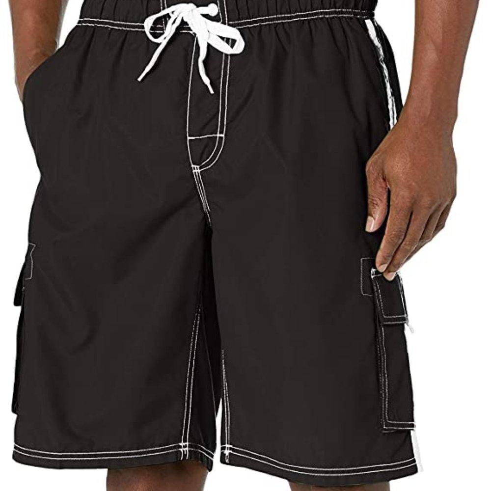 Kanu Surf Men's Barracuda Swim Trunk - Black - 2XL